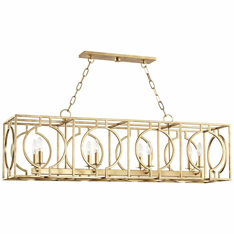 Octavio 46" Wide Gold Leaf Kitchen Island Light Pendant 4 Octavio 46" Wide Gold Leaf Kitchen Island Light Pendant - Image 2