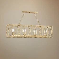 Octavio 46" Wide Gold Leaf Kitchen Island Light Pendant