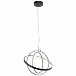 ELAN Orb 21 1/4" Wide Matte Black And Polished Nickel LED Pendant -Outlet The Radiantix Store orb 21 and one quarter inch wide matte black and polished nickel led pendant 69f11views1