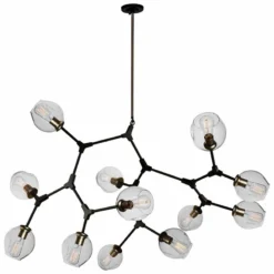 Organic 55" Wide Black And Vintage Brass 12-Light Chandelier 9 Organic 55" Wide Black And Vintage Brass 12-Light Chandelier -Outlet The Radiantix Store organic 55 inch wide black and vintage brass 12 light chandelier 35t25views2