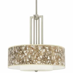 Organic Nest Carey 24" Brushed Nickel 4-Light Chandelier