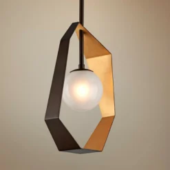 Troy Origami 11 1/2" Wide Bronze LED Mini Pendant