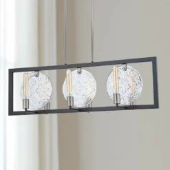 Orion 38 1/2" Wide Matte Black 6-Light Island Chandelier