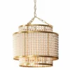 Pacific 20"W Burnished Gold White Beaded Wood Chandelier -Outlet The Radiantix Store pacific 20 inchw burnished gold white beaded wood chandelier 957f3