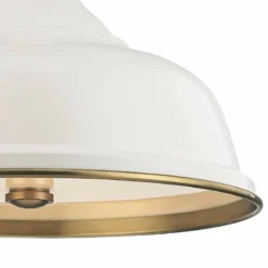 Painted No.1 18"W Aged Brass Pendant With Off-White Shade -Outlet The Radiantix Store painted no 1 18 inchw aged brass pendant with off white shade 65e03views1