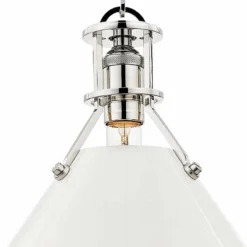 Painted No.2 9 1/2"W Nickel Mini Pendant W/ Off-White Shade -Outlet The Radiantix Store painted no 2 9 and one half inchw nickel mini pendant w off white shade 65e19views1