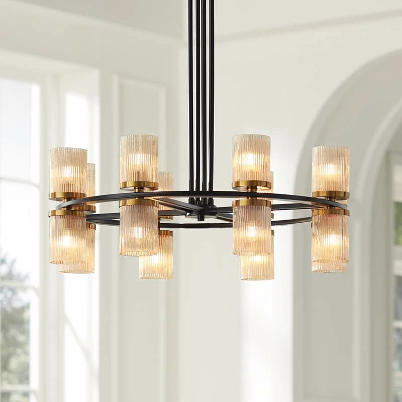 Palais 35 1/2" Wide Matte Black Brass 16-Light Chandelier 4 Palais 35 1/2" Wide Matte Black Brass 16-Light Chandelier - Image 2
