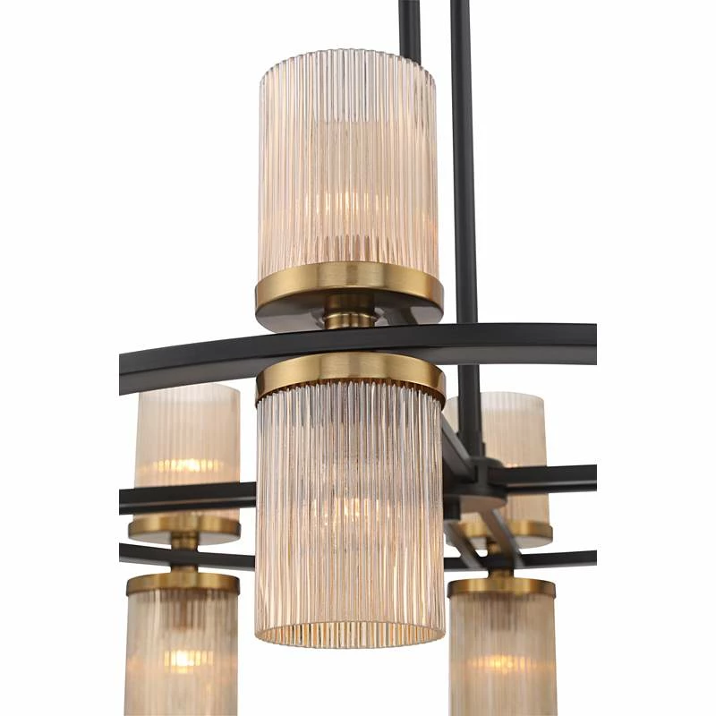 Palais 35 1/2" Wide Matte Black Brass 16-Light Chandelier 6 Palais 35 1/2" Wide Matte Black Brass 16-Light Chandelier - Image 4