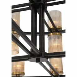 Palais 48" Wide Black Amber Glass 40-Light 2-Tier Chandelier -Outlet The Radiantix Store palais 48 inch wide black amber glass 40 light 2 tier chandelier 667c2views2