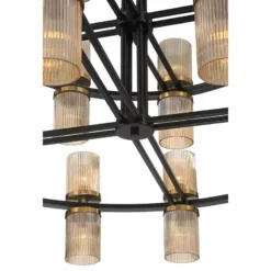 Palais 48" Wide Black Amber Glass 40-Light 2-Tier Chandelier -Outlet The Radiantix Store palais 48 inch wide black amber glass 40 light 2 tier chandelier 667c2views3