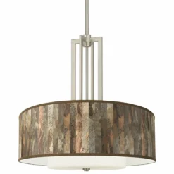 Paper Bark Carey 24" Brushed Nickel 4-Light Chandelier
