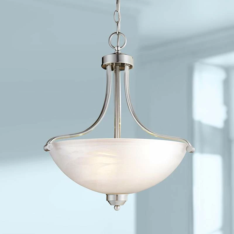 Paradox 18" Wide Brushed Nickel Pendant Chandelier 3 Paradox 18" Wide Brushed Nickel Pendant Chandelier