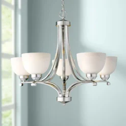 Paradox Brushed Nickel 27" Wide 5-Light Chandelier
