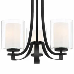 Parsons Studio 18" Wide Sand Black Coal 3-Light Chandelier -Outlet The Radiantix Store parsons studio 18 inch wide sand black coal 3 light chandelier 90a01views1