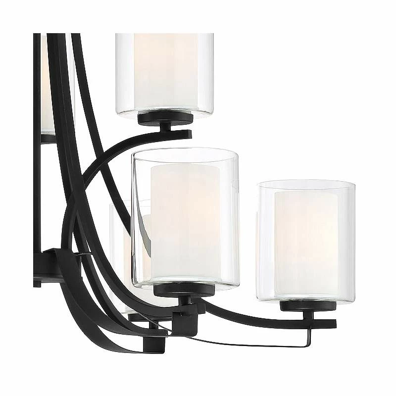 Parsons Studio 31 1/2"W Sand Coal 9-Light 2-Tier Chandelier 5 Parsons Studio 31 1/2"W Sand Coal 9-Light 2-Tier Chandelier - Image 3