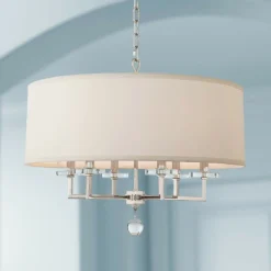 Paxton 25 3/4" Wide Polished Nickel 6-Light Chandelier