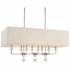 Paxton 38"W Polished Nickel Kitchen Island Light Chandelier -Outlet The Radiantix Store paxton 38 inchw polished nickel kitchen island light chandelier 62w80