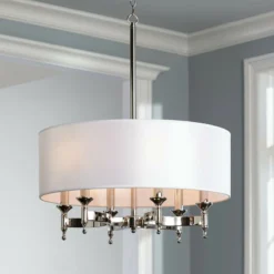 Pembroke 6-Light 24" Wide Polished Nickel Drum Chandelier 8 Pembroke 6-Light 24" Wide Polished Nickel Drum Chandelier -Outlet The Radiantix Store pembroke 6 light 24 inch wide polished nickel drum chandelier 2h541cropped