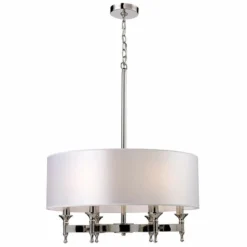Pembroke 6-Light 24" Wide Polished Nickel Drum Chandelier 10 Pembroke 6-Light 24" Wide Polished Nickel Drum Chandelier -Outlet The Radiantix Store pembroke 6 light 24 inch wide polished nickel drum chandelier 2h541views1