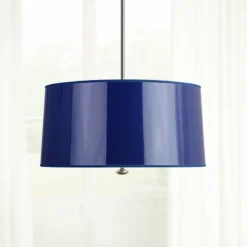 Penelope 25 1/2"W Navy Shade Polished Nickel Pendant Light