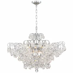 Petunia 28" Wide Chrome Crystal Chandelier -Outlet The Radiantix Store petunia 28 inch wide chrome crystal chandelier 14a17views1