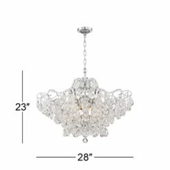 Petunia 28" Wide Chrome Crystal Chandelier -Outlet The Radiantix Store petunia 28 inch wide chrome crystal chandelier 14a17views3