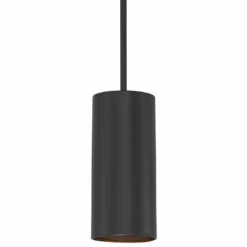 Pilson 4 1/2" Wide Matte Black LED Mini Pendant