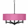 Pink Orchid Faux Silk Ava 6-Light Black Pendant Chandelier -Outlet The Radiantix Store pink orchid faux silk ava 6 light black pendant chandelier 708j6