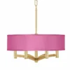Pink Orchid Faux Silk Ava 6-Light Gold Pendant Chandelier -Outlet The Radiantix Store pink orchid faux silk ava 6 light gold pendant chandelier 698j6