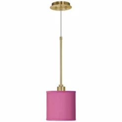 Pink Orchid Faux Silk Giclee Gold Mini Pendant Light -Outlet The Radiantix Store pink orchid faux silk giclee gold mini pendant light 678j6