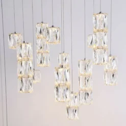 Polaris 24" Wide Chrome And Crystal LED Multi Light Pendant -Outlet The Radiantix Store polaris 24 inch wide chrome and crystal led multi light pendant 77e00views3