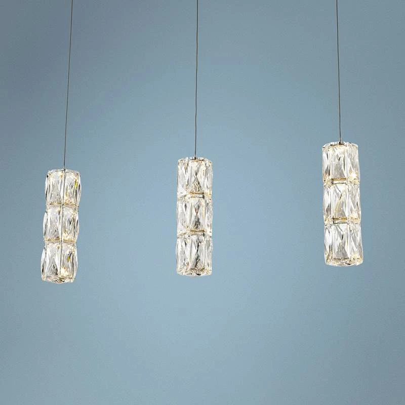 Polaris 27 1/2" Wide Chrome Crystal LED Multi Light Pendant 3 Polaris 27 1/2" Wide Chrome Crystal LED Multi Light Pendant