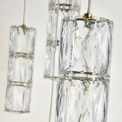 Polaris 28" Wide Gold And Crystal LED Multi Light Pendant -Outlet The Radiantix Store polaris 28 inch wide gold and crystal led multi light pendant 77h85views2