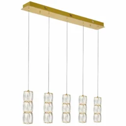 Polaris 36" Wide Gold Crystal LED Linear Multi Light Pendant 10 Polaris 36" Wide Gold Crystal LED Linear Multi Light Pendant -Outlet The Radiantix Store polaris 36 inch wide gold crystal led linear multi light pendant 77h89views1