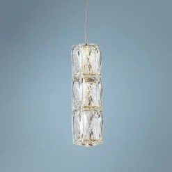 Polaris 6" Wide Chrome And Crystal LED Mini Pendant Light