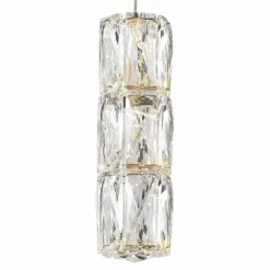 Polaris 6" Wide Chrome And Crystal LED Mini Pendant Light -Outlet The Radiantix Store polaris 6 inch wide chrome and crystal led mini pendant light 66c97views1