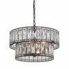 Polia 15 1/2" Wide Black 4-Light 2-Tier Drum Chandelier -Outlet The Radiantix Store polia 15 and one half inch wide black 4 light 2 tier drum chandelier 648p5