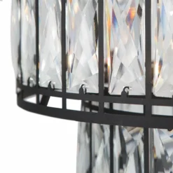 Polia 15 1/2" Wide Black 4-Light 2-Tier Drum Chandelier -Outlet The Radiantix Store polia 15 and one half inch wide black 4 light 2 tier drum chandelier 648p5views1