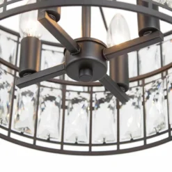 Polia 15 1/2" Wide Black 4-Light 2-Tier Drum Chandelier -Outlet The Radiantix Store polia 15 and one half inch wide black 4 light 2 tier drum chandelier 648p5views2