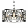 Polia 16 1/2" Wide Black Metal 4-Light Drum Chandelier -Outlet The Radiantix Store polia 16 and one half inch wide black metal 4 light drum chandelier 663p5