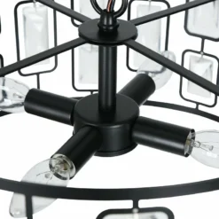 Polia 16 1/2" Wide Black Metal 4-Light Drum Chandelier -Outlet The Radiantix Store polia 16 and one half inch wide black metal 4 light drum chandelier 663p5views2