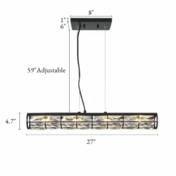 Polia 27" Wide Black Metal 4-Light Island Chandelier -Outlet The Radiantix Store polia 27 inch wide black metal 4 light island chandelier 660p5views4