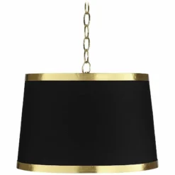 Possini Euro 15" Wide Modern Luxe Black Gold Metallic Pendant Light
