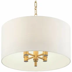 Possini Euro 20" Wide Warm Gold Pendant Light With White Shade -Outlet The Radiantix Store possini euro 20 inch wide warm gold pendant light with white shade 42e57views1