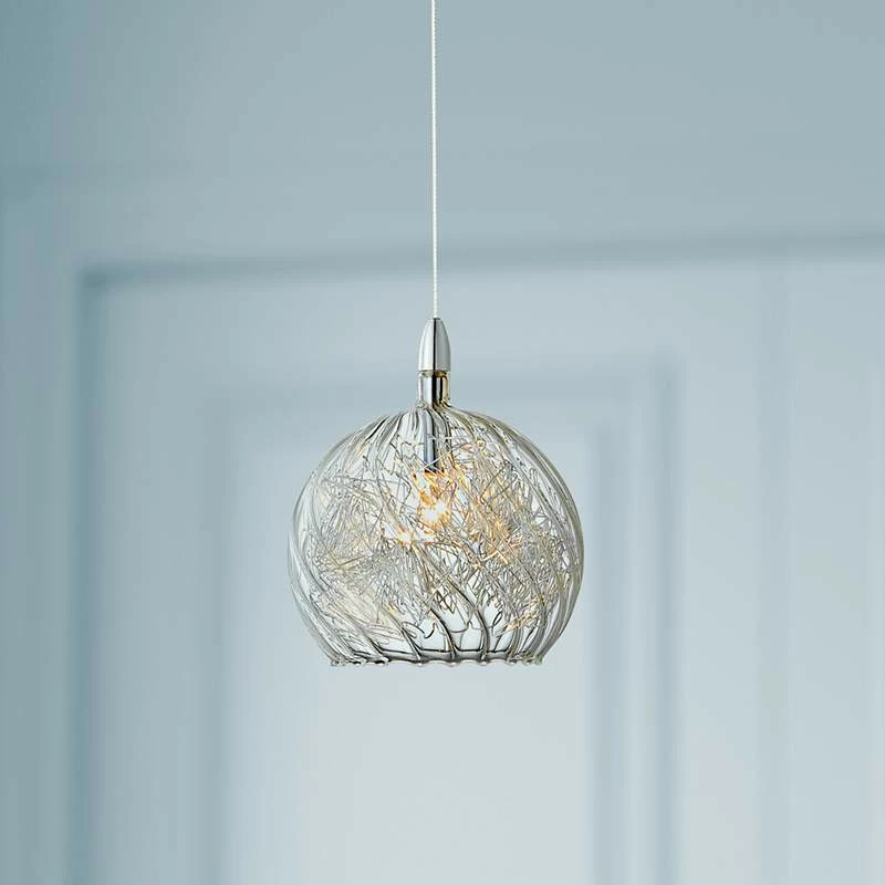Possini Euro 4 1/2" Wide Swirl Wire Glass Mini Pendant Light 4 Possini Euro 4 1/2" Wide Swirl Wire Glass Mini Pendant Light - Image 2