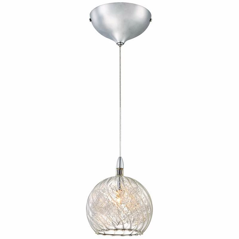 Possini Euro 4 1/2" Wide Swirl Wire Glass Mini Pendant Light 6 Possini Euro 4 1/2" Wide Swirl Wire Glass Mini Pendant Light - Image 4