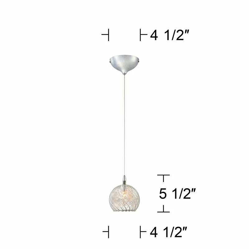 Possini Euro 4 1/2" Wide Swirl Wire Glass Mini Pendant Light 9 Possini Euro 4 1/2" Wide Swirl Wire Glass Mini Pendant Light - Image 7