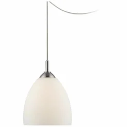 Possini Euro 9" Wide Opal Glass Plug-In Swag Style Mini Pendant -Outlet The Radiantix Store possini euro 9 inch wide opal glass plug in swag style mini pendant v4624