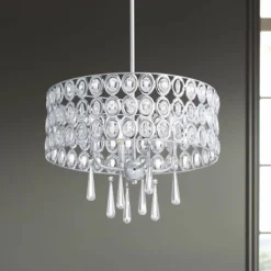 Possini Euro Almyra 19" Wide Modern Chrome And Crystal Pendant Light