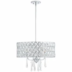 Possini Euro Almyra 19" Wide Modern Chrome And Crystal Pendant Light -Outlet The Radiantix Store possini euro almyra 19 inch wide modern chrome and crystal pendant light 39p68views4
